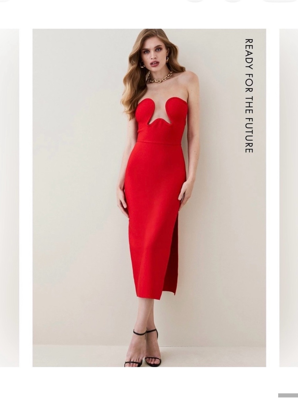 ISO Karen Millen Red Midi Dress size SMALL